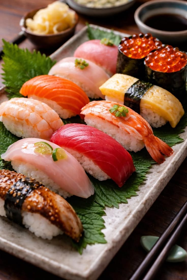 Assorted sushi