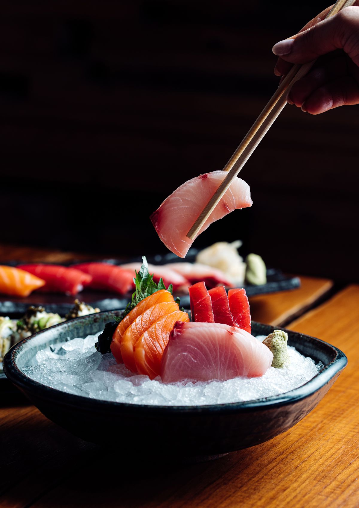 Salmon sashimi plate